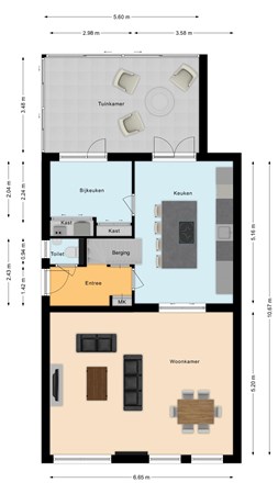 Plattegrond - Bijvank 13, 7681 ZA Vroomshoop - Begane grond.jpg